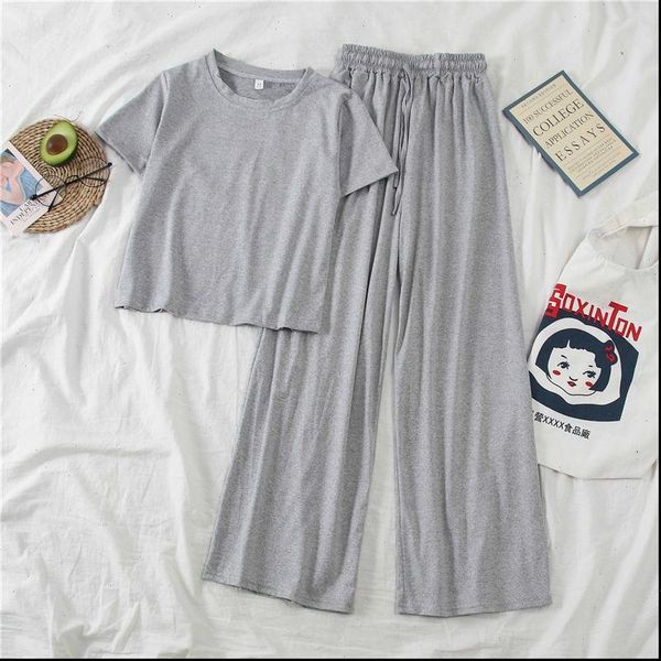womens tracksuits women summer jogger casual simple daily sets solid tracksuit short sleeve wide leg pants 2pcs suits wear, Gray
womens tracksuits women summer jogger casual simple daily sets solid tracksuit short sleeve wide leg pants 2pcs suits wear, Gray