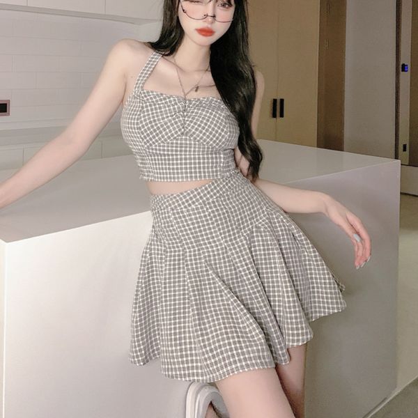 two piece dress summer korean fashion sweet 2 set women crop + mini mermaid skirt sets plaid suits ensemble femme fc0i, White
two piece dress summer korean fashion sweet 2 set women crop + mini mermaid skirt sets plaid suits ensemble femme fc0i, White