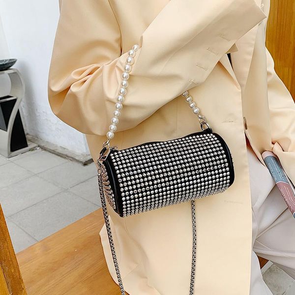 evening bags 2021 luxury women's beaded shoulder bag designer diamond bling small handbag brand purse cylinder metal chain crossbody
evening bags 2021 luxury women's beaded shoulder bag designer diamond bling small handbag brand purse cylinder metal chain crossbody
