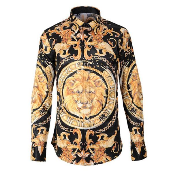 men's casual shirts royal long sleeve lion digital printed mens dress size 4xl party male wholesale, White;black
men's casual shirts royal long sleeve lion digital printed mens dress size 4xl party male wholesale, White;black