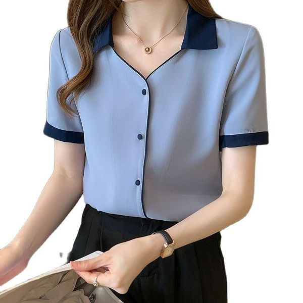women's polos design sense retro temperament short-sleeved chiffon shirt loose 2021 summer fashion clothing, White
women's polos design sense retro temperament short-sleeved chiffon shirt loose 2021 summer fashion clothing, White
