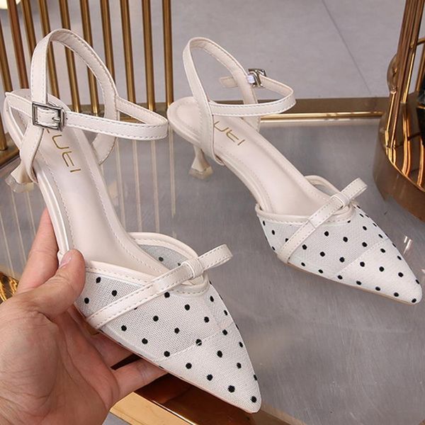dress shoes polka dot pointed toe slingback air mesh pumps women ankle buckle band single bow-knot thic high heels woman, Black
dress shoes polka dot pointed toe slingback air mesh pumps women ankle buckle band single bow-knot thic high heels woman, Black