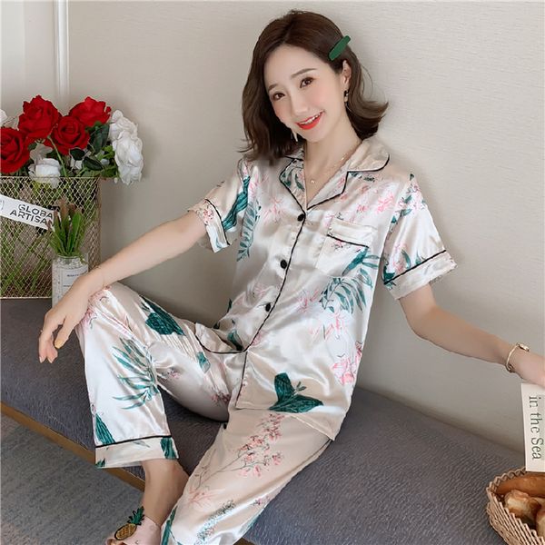 2021new summer womens pajamas set silk satin turn-down collar nightgown sleepwear short sleeve long pant plus size 3xl 4xl 5xl, Black;red
2021new summer womens pajamas set silk satin turn-down collar nightgown sleepwear short sleeve long pant plus size 3xl 4xl 5xl, Black;red