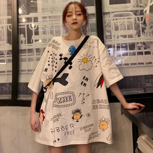 harajuku tshirts short sleeve tees oversized plus size women clothing urbano kpop kawaii clothes graffiti ete 2021 femme women's t-shi, White
harajuku tshirts short sleeve tees oversized plus size women clothing urbano kpop kawaii clothes graffiti ete 2021 femme women's t-shi, White