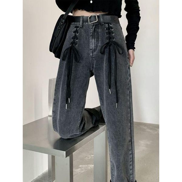 women's pants & capris woman spring autumn fashion student street bandage straight pant all-match jeans casual trousers women clothes, Black;white
women's pants & capris woman spring autumn fashion student street bandage straight pant all-match jeans casual trousers women clothes, Black;white