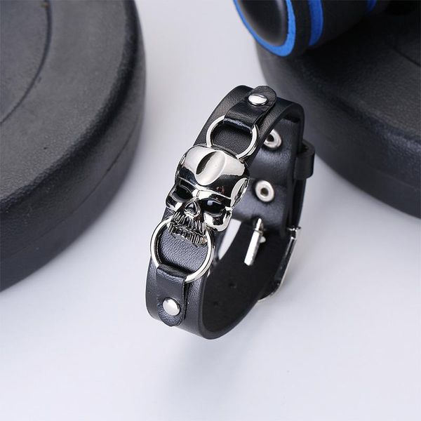 charm bracelets retro personalized leather punk skull scalp bracelet men's stainless steel adjustable pu accessories, Golden;silver
charm bracelets retro personalized leather punk skull scalp bracelet men's stainless steel adjustable pu accessories, Golden;silver