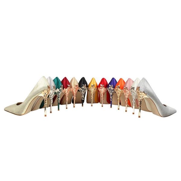 dress shoes korean fashion metal with women's thin heels shallow mouth pointed silk satin show single marriage, Black
dress shoes korean fashion metal with women's thin heels shallow mouth pointed silk satin show single marriage, Black