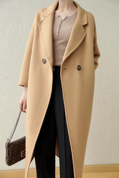 women's wool & blends 2021 listing double-faced jacket woman autumn winter warm long coat windbreaker woolen mujer chaqueta, Black
women's wool & blends 2021 listing double-faced jacket woman autumn winter warm long coat windbreaker woolen mujer chaqueta, Black
