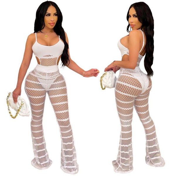 women's two piece pants fall 2021 clothes sling mesh set women crop pants sets nightclub overalls club outfits y2k wholesale items, White
women's two piece pants fall 2021 clothes sling mesh set women crop pants sets nightclub overalls club outfits y2k wholesale items, White