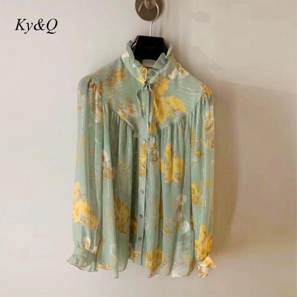 vintage designer women fashion elegant chiffion blouse 2021 summer green printed ruffles loose shirt long sleeveclothing women's blouse, White
vintage designer women fashion elegant chiffion blouse 2021 summer green printed ruffles loose shirt long sleeveclothing women's blouse, White