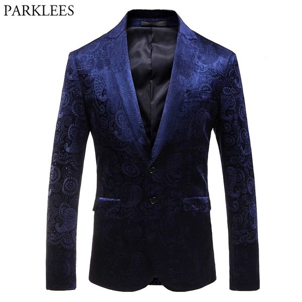 mens paisley floral print navy velvet blazers brand slim fit notched lapel blazer jacket male wedding party stage costume homme 210522, White;black
mens paisley floral print navy velvet blazers brand slim fit notched lapel blazer jacket male wedding party stage costume homme 210522, White;black