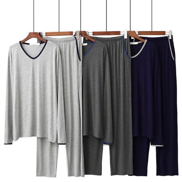 men's sleepwear 2021 modal pajamas spring autumn long sleeve pant pyjama set cotton winter male nightwear pijama hombre, Black;brown
men's sleepwear 2021 modal pajamas spring autumn long sleeve pant pyjama set cotton winter male nightwear pijama hombre, Black;brown