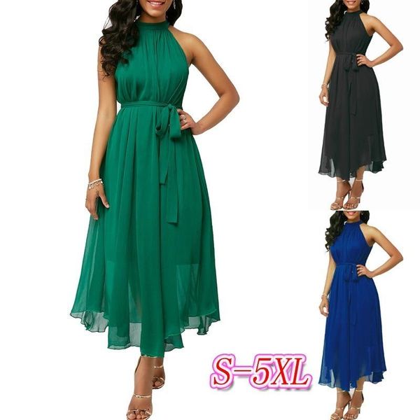 casual dresses maxi dress women plus size 5xl sleeveless halter chiffon a-line sashes spring summer party pleated vestidos, Black;gray
casual dresses maxi dress women plus size 5xl sleeveless halter chiffon a-line sashes spring summer party pleated vestidos, Black;gray