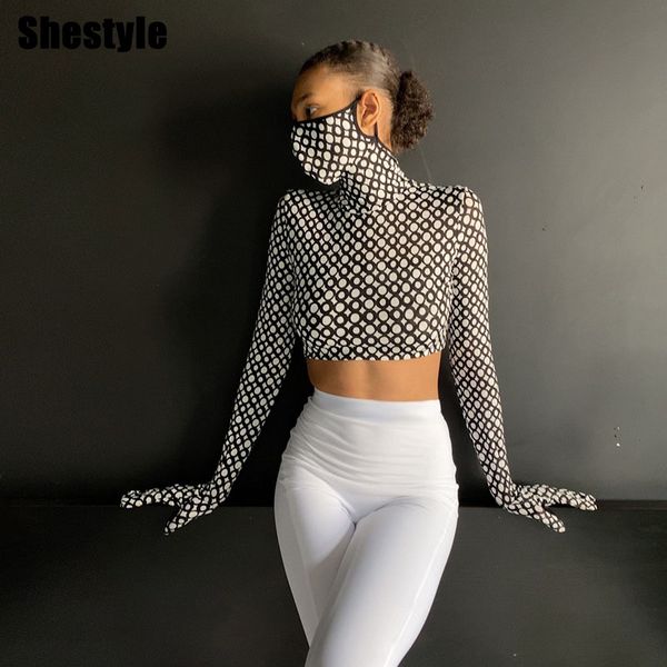 shestyle 2021 women t-shirts mask with gloves leopard chic turtleneck polka dot printed fashion crop trendy springby, Black;white
shestyle 2021 women t-shirts mask with gloves leopard chic turtleneck polka dot printed fashion crop trendy springby, Black;white