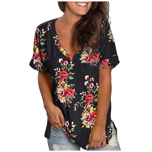 women's blouses & shirts fashsiualy short sleeve summer v-neck floral pocket tunics fashion woman 2021 blusas camisas, White
women's blouses & shirts fashsiualy short sleeve summer v-neck floral pocket tunics fashion woman 2021 blusas camisas, White