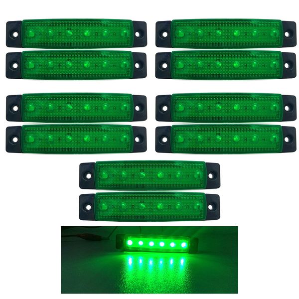 10pcs green 12v 24v 6 led side marker lights car bulbs turn signal clearance lamps side lights for truck trailer
10pcs green 12v 24v 6 led side marker lights car bulbs turn signal clearance lamps side lights for truck trailer