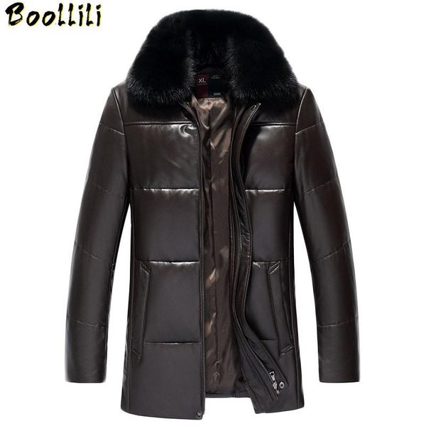 men's leather & faux boollili genuine jacket men winter down sheepskin coat collar chaqueta cuero hombre, Black
men's leather & faux boollili genuine jacket men winter down sheepskin coat collar chaqueta cuero hombre, Black