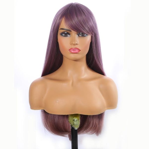 synthetic wigs purple color hair long straight with bangs halloween cosplay daily heat resistant fiber wig for black women
synthetic wigs purple color hair long straight with bangs halloween cosplay daily heat resistant fiber wig for black women