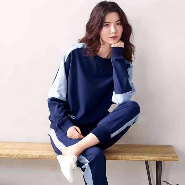 cotton spring and 2021 new sportswear student korean long sve leisure two-piece set autumn female, Gray
cotton spring and 2021 new sportswear student korean long sve leisure two-piece set autumn female, Gray