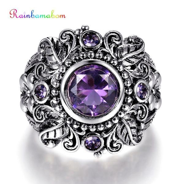 cluster rings rainbamabom vintage 925 solid sterling silver amethyst gemstone birthstone wedding engagement plants ring fine jewelry wholesa, Golden;silver
cluster rings rainbamabom vintage 925 solid sterling silver amethyst gemstone birthstone wedding engagement plants ring fine jewelry wholesa, Golden;silver
