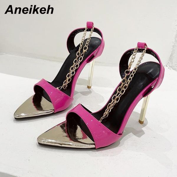 sandals aneikeh 2021 summer women shoes pointed toe high heel pu concise shallow ankle metal chain buckle strap ladies, Black
sandals aneikeh 2021 summer women shoes pointed toe high heel pu concise shallow ankle metal chain buckle strap ladies, Black