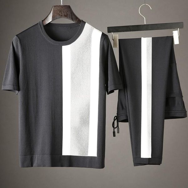 men's tracksuits minglu knitted male sets (t-shirt+pants) luxury summer short sleeve t-shirts mens fashion slim silk sport casual man, Gray
men's tracksuits minglu knitted male sets (t-shirt+pants) luxury summer short sleeve t-shirts mens fashion slim silk sport casual man, Gray