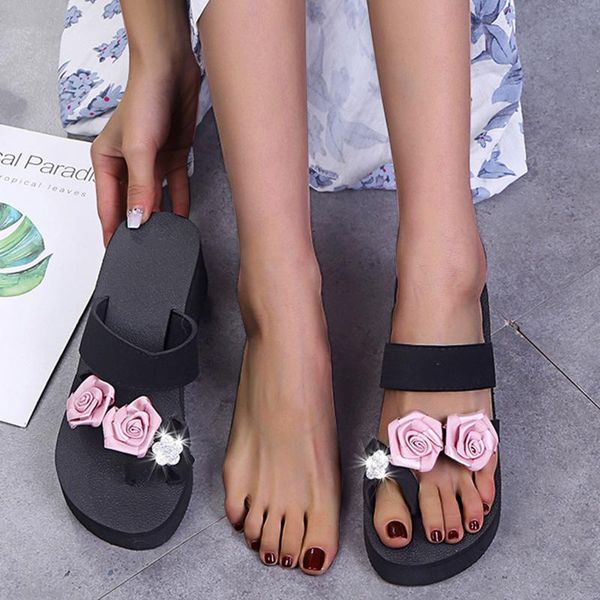 slippers simple rhinestone flowers comfortable summer women casual platform wedge non-slip breathable beach flip flops, Black
slippers simple rhinestone flowers comfortable summer women casual platform wedge non-slip breathable beach flip flops, Black