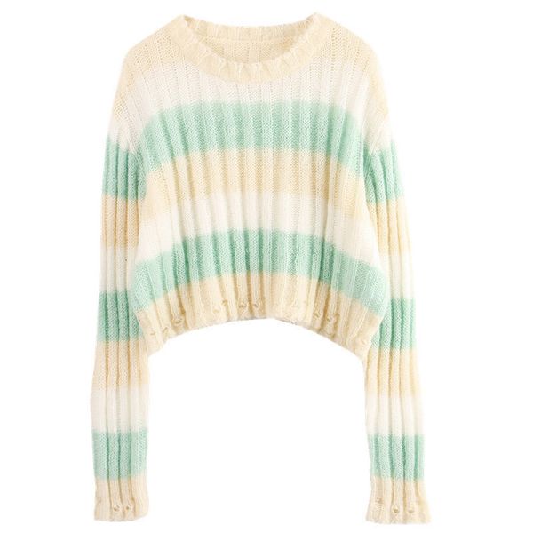 knits sweet striped lazy oaf knitted pullover spring fall ripped cropped sweater items clothes women, White
knits sweet striped lazy oaf knitted pullover spring fall ripped cropped sweater items clothes women, White