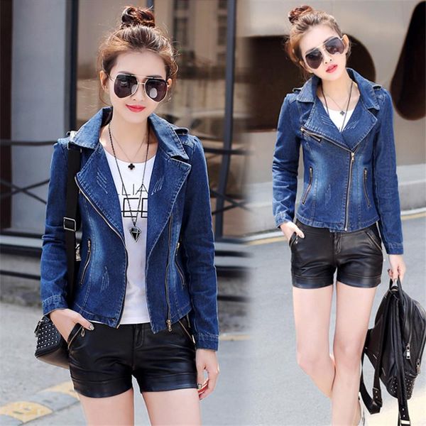 women's jackets denim blue coat 2021 spring autumn women jeans zipper coats female feminine clothing k250, Black;brown
women's jackets denim blue coat 2021 spring autumn women jeans zipper coats female feminine clothing k250, Black;brown
