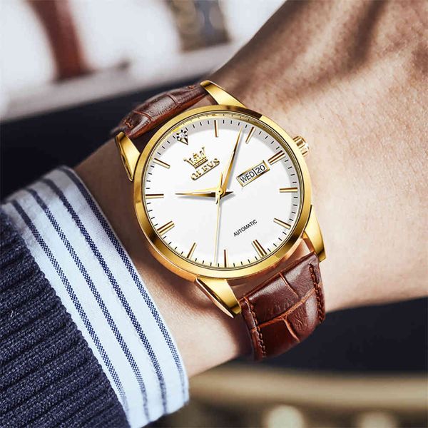 watertight olevs watches men mechanical fashion classic leather band sport luxury brand simple for men, Slivery;brown
watertight olevs watches men mechanical fashion classic leather band sport luxury brand simple for men, Slivery;brown