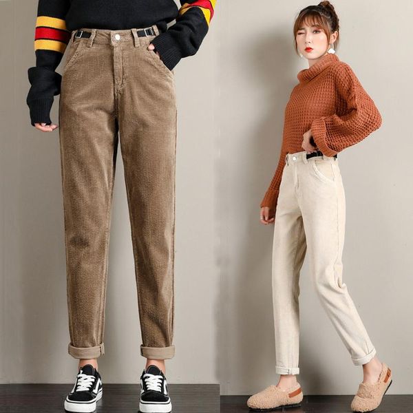 women's pants & capris spring autumn high waist was thin corduroy harem casual trousers female loose, Black;white
women's pants & capris spring autumn high waist was thin corduroy harem casual trousers female loose, Black;white