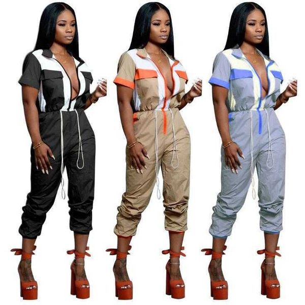 women overalls jumpsuits 3 colors summer patchwork stitching zipper pocket drawstring lapel neck party playsuits ooa7058, Black;white
women overalls jumpsuits 3 colors summer patchwork stitching zipper pocket drawstring lapel neck party playsuits ooa7058, Black;white