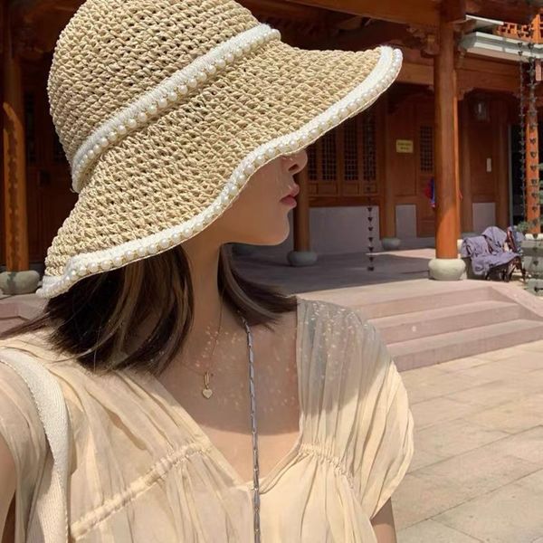 wide brim hats spring summer for women flower beads brimmed jazz panama hat sun visor beach pearl straw, Blue;gray
wide brim hats spring summer for women flower beads brimmed jazz panama hat sun visor beach pearl straw, Blue;gray