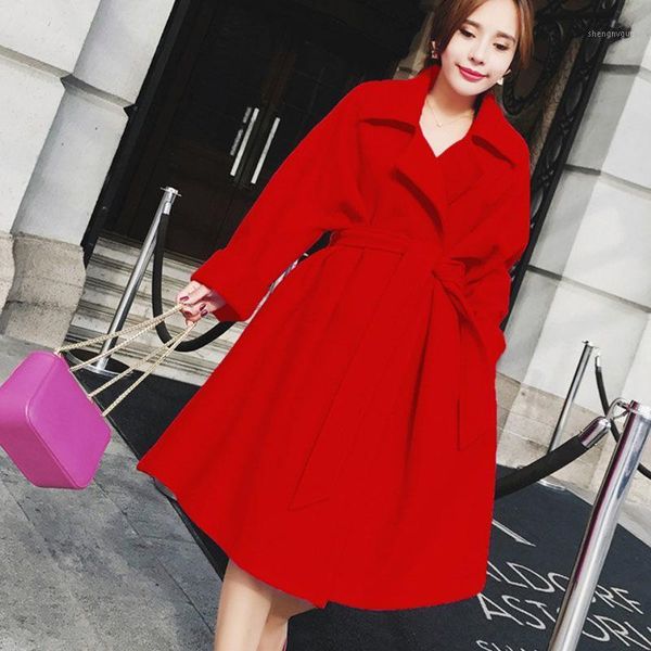 women's wool & blends 2021 spring and autumn lady's windbreaker coat korean version temperament waist long hairy clothing, Black
women's wool & blends 2021 spring and autumn lady's windbreaker coat korean version temperament waist long hairy clothing, Black