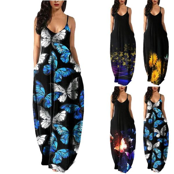 casual dresses women summer dress oversize v-neck maxi female plus size printing sleeveless long loose clothes vestidos, Black;gray
casual dresses women summer dress oversize v-neck maxi female plus size printing sleeveless long loose clothes vestidos, Black;gray