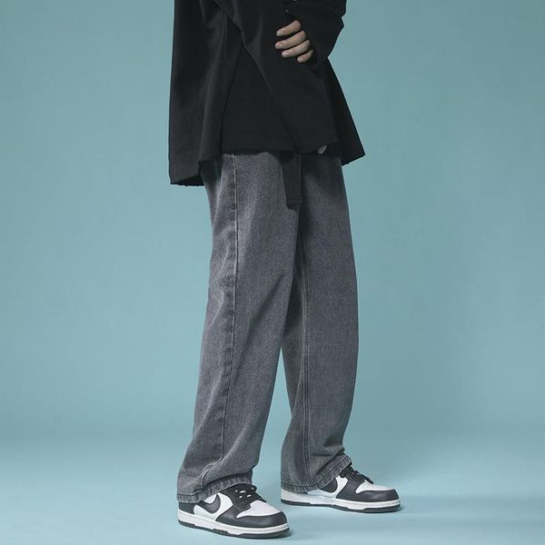 men's jeans korean fashion men wide leg 2021 autumn streetwear straight baggy denim pants male brand trousers, Blue
men's jeans korean fashion men wide leg 2021 autumn streetwear straight baggy denim pants male brand trousers, Blue