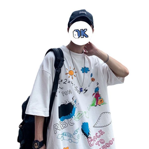 ebaihui 2021 summer new short-sleeved men's loose graffiti casual wild handsome hong kong style jacket half-sleeved men oversized t-shi, White;black
ebaihui 2021 summer new short-sleeved men's loose graffiti casual wild handsome hong kong style jacket half-sleeved men oversized t-shi, White;black