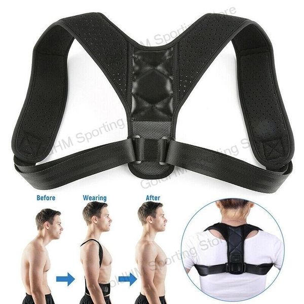 back support posture correction trainer adjustable clavicle corrector upper brace shoulder lumbar belt corset, Black;blue
back support posture correction trainer adjustable clavicle corrector upper brace shoulder lumbar belt corset, Black;blue