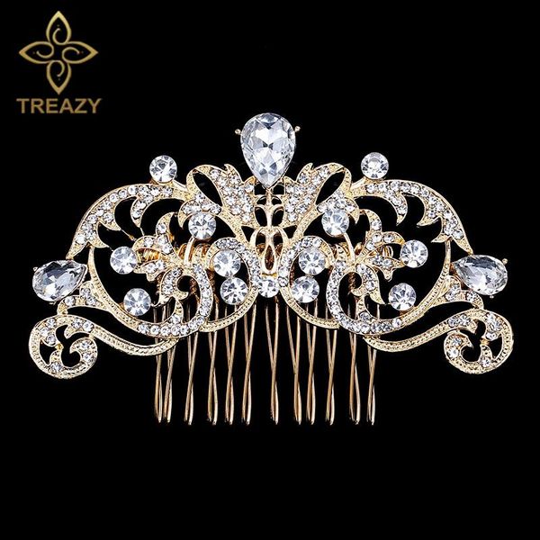 hair clips & barrettes treazy gold color floral bridal accessories brides tiara crystal waterdrop combs for women wedding jewelry, Golden;silver
hair clips & barrettes treazy gold color floral bridal accessories brides tiara crystal waterdrop combs for women wedding jewelry, Golden;silver