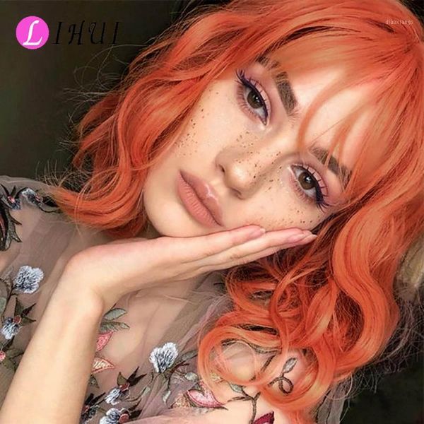 12 inches short orange bob wigs with bangs for women synthetic wig wavy golden cosplay1, Black
12 inches short orange bob wigs with bangs for women synthetic wig wavy golden cosplay1, Black