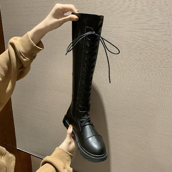 boots black shoes thigh high heels round toe lace up boots-women luxury designer winter footwear med over-the-kne
boots black shoes thigh high heels round toe lace up boots-women luxury designer winter footwear med over-the-kne
