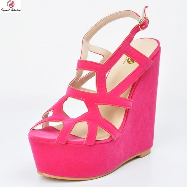 original intention elegant women sandals platform open toe wedges high-quality red lavender shoes woman, Black
original intention elegant women sandals platform open toe wedges high-quality red lavender shoes woman, Black