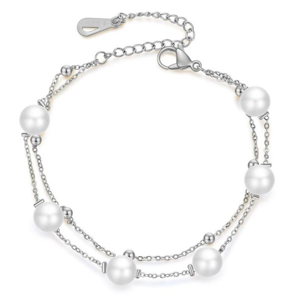 pearl double layer stainless steel bracelet fashion simple titanium for women wholesale link, chain, Black
pearl double layer stainless steel bracelet fashion simple titanium for women wholesale link, chain, Black