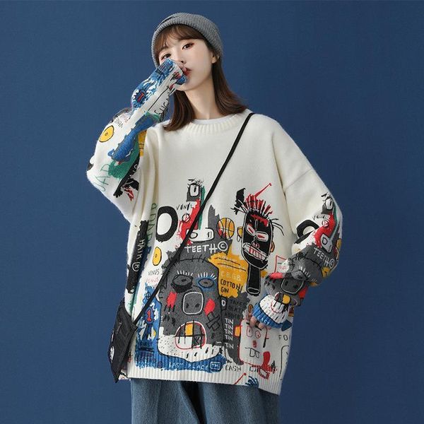 women's sweaters mens hip hop knitted women streetwear jumper men's harajuku loose casual oversized pullovers unisex, White;black
women's sweaters mens hip hop knitted women streetwear jumper men's harajuku loose casual oversized pullovers unisex, White;black