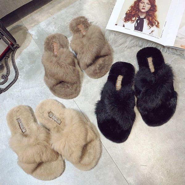 design winter faux fur women slippers house wear warm shoes slip on flats female soft cozy home furry, Black
design winter faux fur women slippers house wear warm shoes slip on flats female soft cozy home furry, Black
