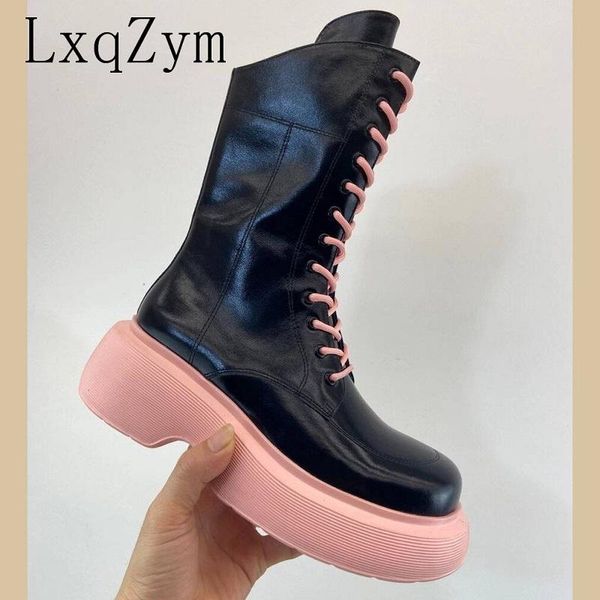 boots women's lace up genuine leather winter ladies ankle female fashion colored thick soles shoes, Black
boots women's lace up genuine leather winter ladies ankle female fashion colored thick soles shoes, Black