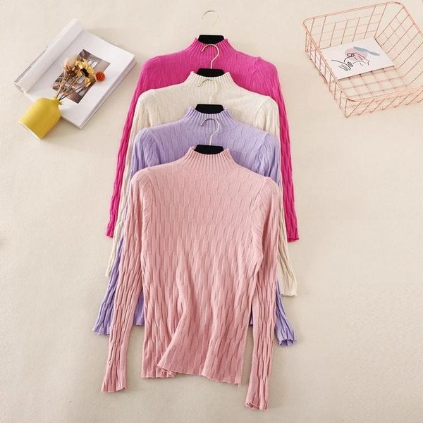 women's sweaters singreiny female retro korean sweater long sleeve mock collar elastic slim autumn winter fashion streetwear knit pull, White;black
women's sweaters singreiny female retro korean sweater long sleeve mock collar elastic slim autumn winter fashion streetwear knit pull, White;black