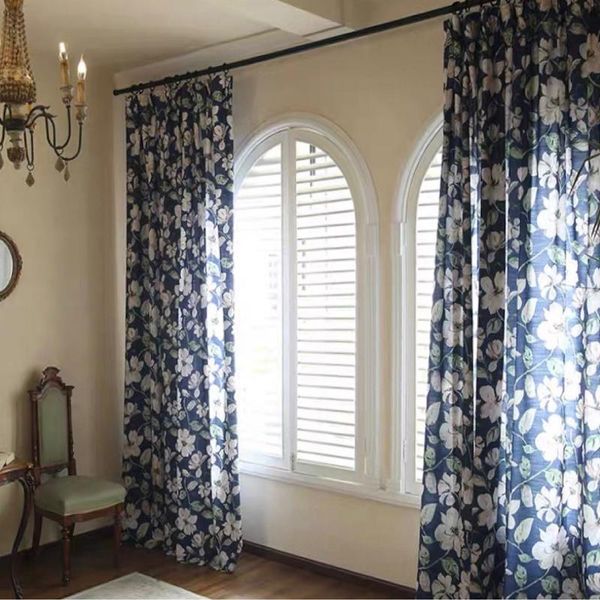retro american imitation cotton and linen semi-blackout curtains fashion simple living room bedroom dining study curtain & drapes