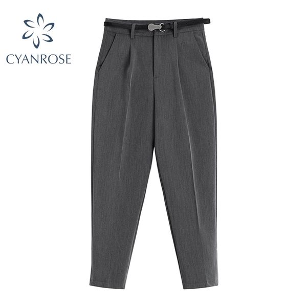 harem pants for office ladies high waist with belt elegant black&grey suit korean ol loose fashion long trousers female 210430, Black;white
harem pants for office ladies high waist with belt elegant black&grey suit korean ol loose fashion long trousers female 210430, Black;white
