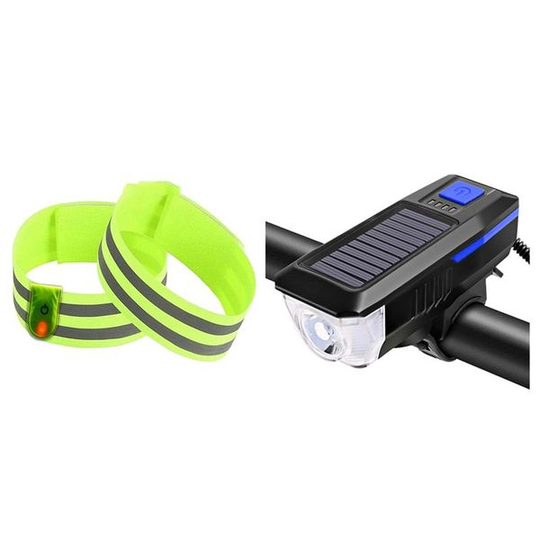 set reflective bands with strobe light & 1 bike solar horn lamp usb charging front cycle lights
set reflective bands with strobe light & 1 bike solar horn lamp usb charging front cycle lights